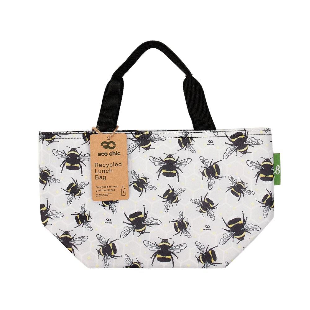 Eco Chic Lightweight Foldable Lunch Bag Bumble Bees