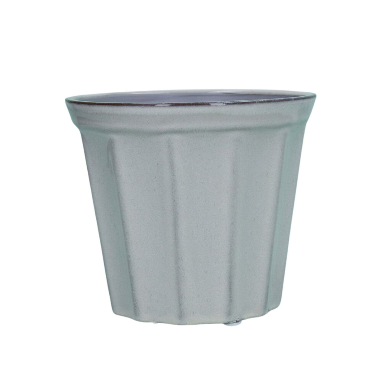 Gisela Graham Large Taupe Ribbed Ceramic Pot Cover