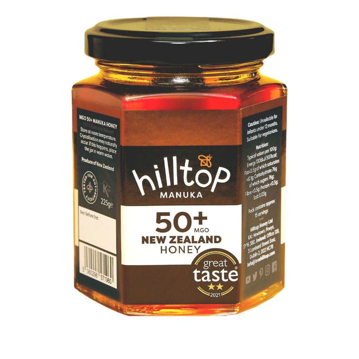 Hilltop 225g Manuka 50 Plus MGO Honey