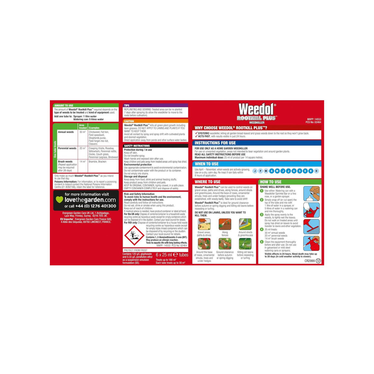 Weedol Rootkill Plus Weedkiller - 6 Tubes