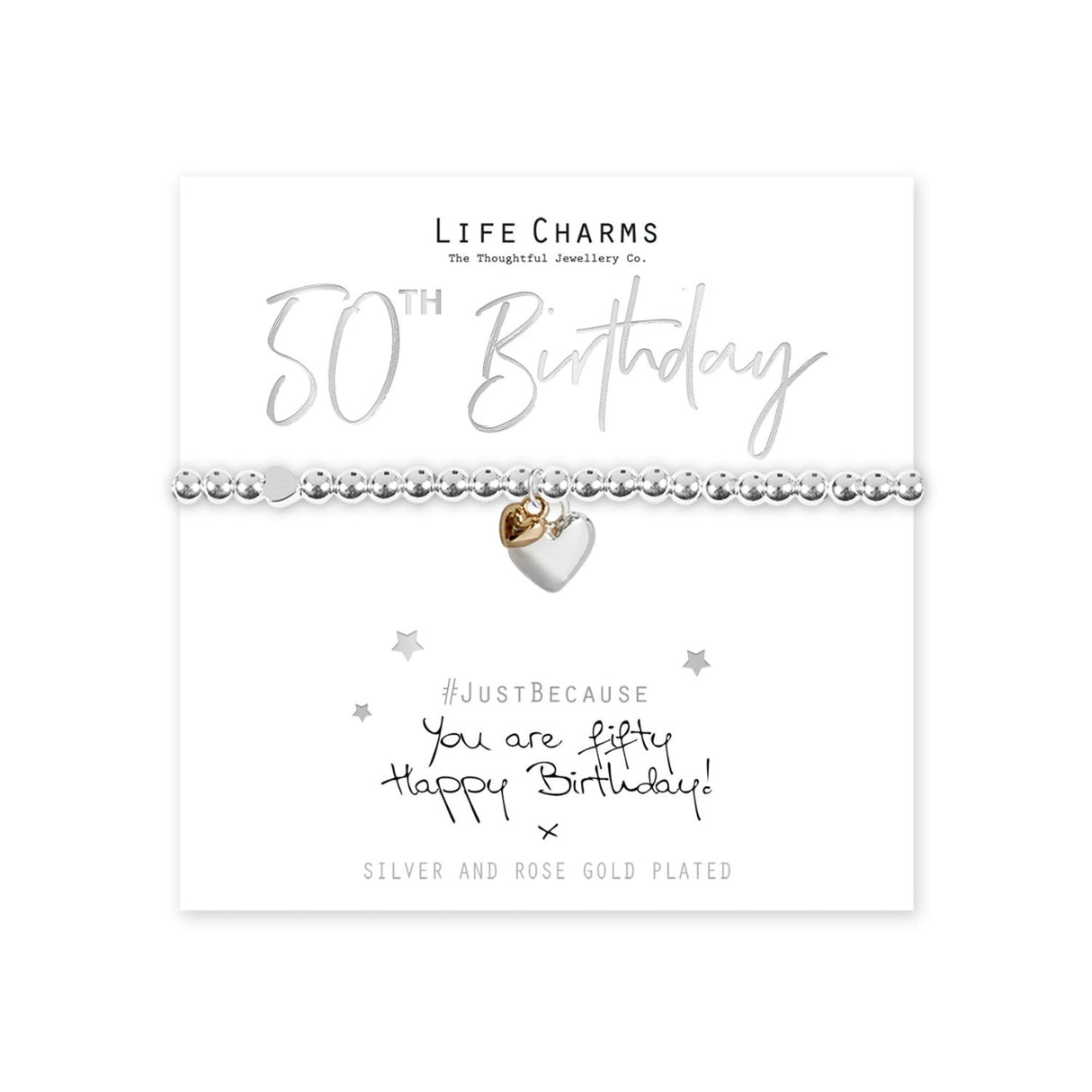 Life Charms "You are 50" Hearts Bracelet