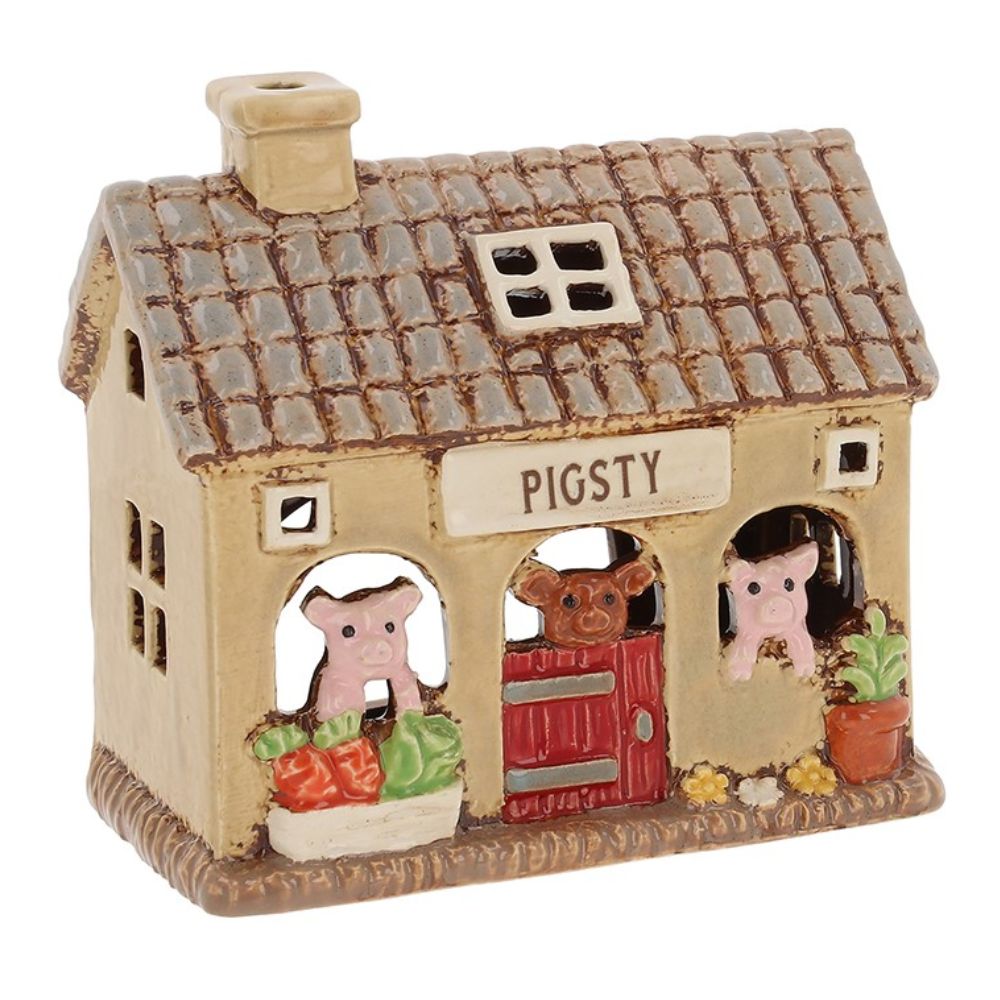 Village Pottery 14cm Pig Sty Tealight