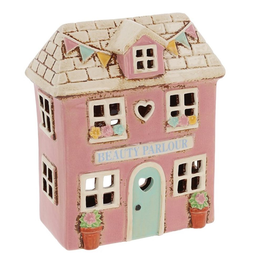 Village Pottery 15cm Beauty Parlour Tealight House