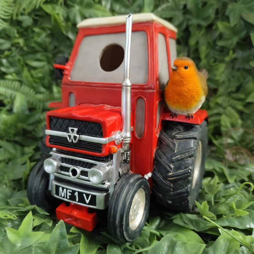 Vivid Arts 19.5cm Hanging Classic Red Tractor Birdhouse - XBC-BH77-D