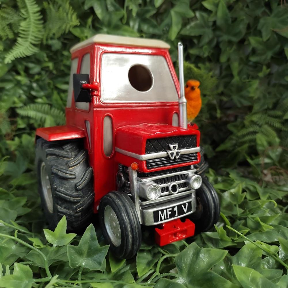 Vivid Arts 19.5cm Hanging Classic Red Tractor Birdhouse - XBC-BH77-D