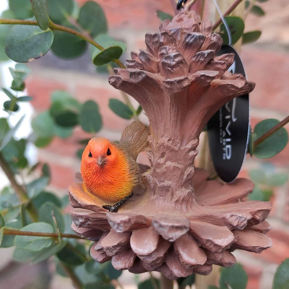 Vivid Arts 7.8cm Hanging Mini Robin In Pine cone
