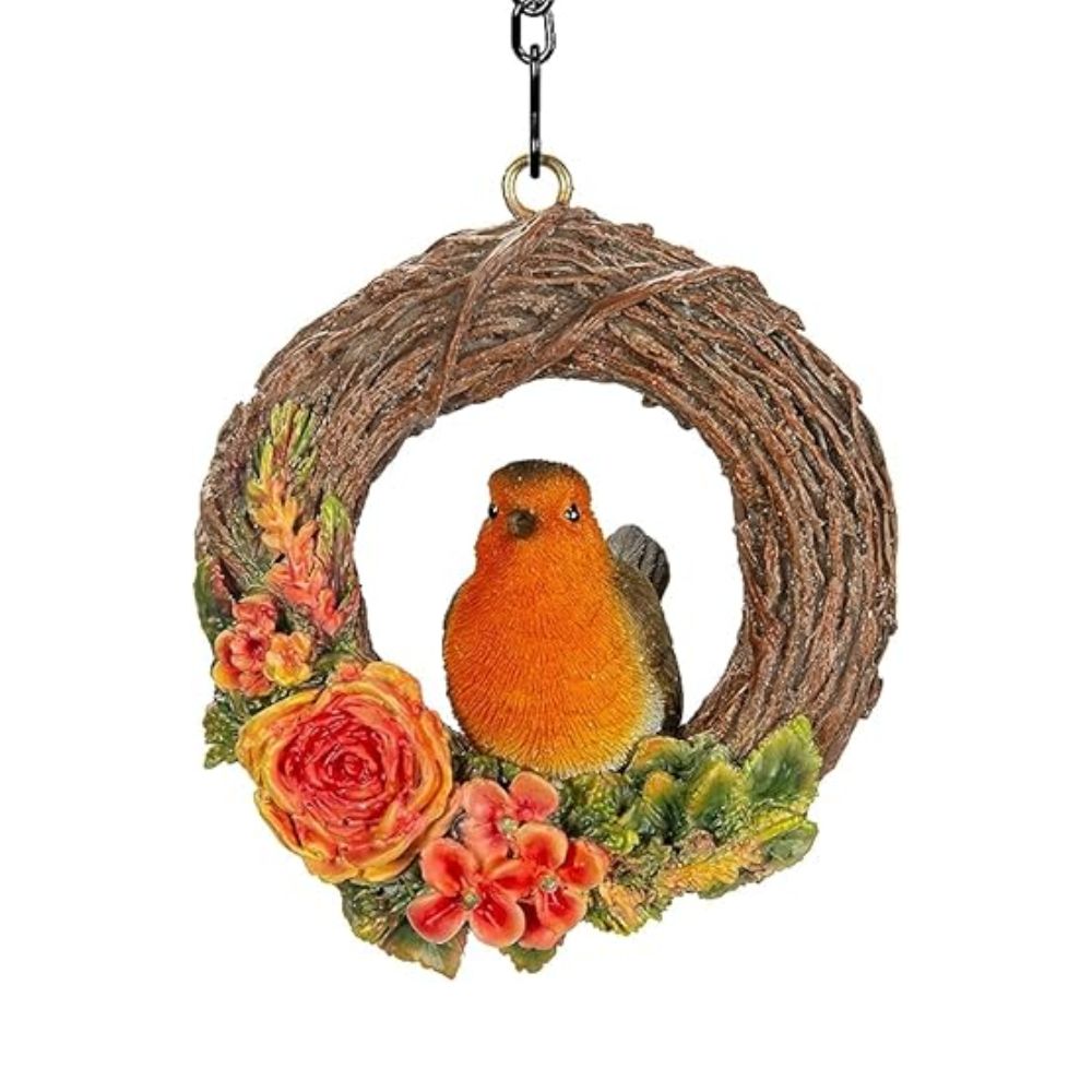 Vivid Arts Hanging Robin Autumn Rattan Wreath - BG-XW43-G