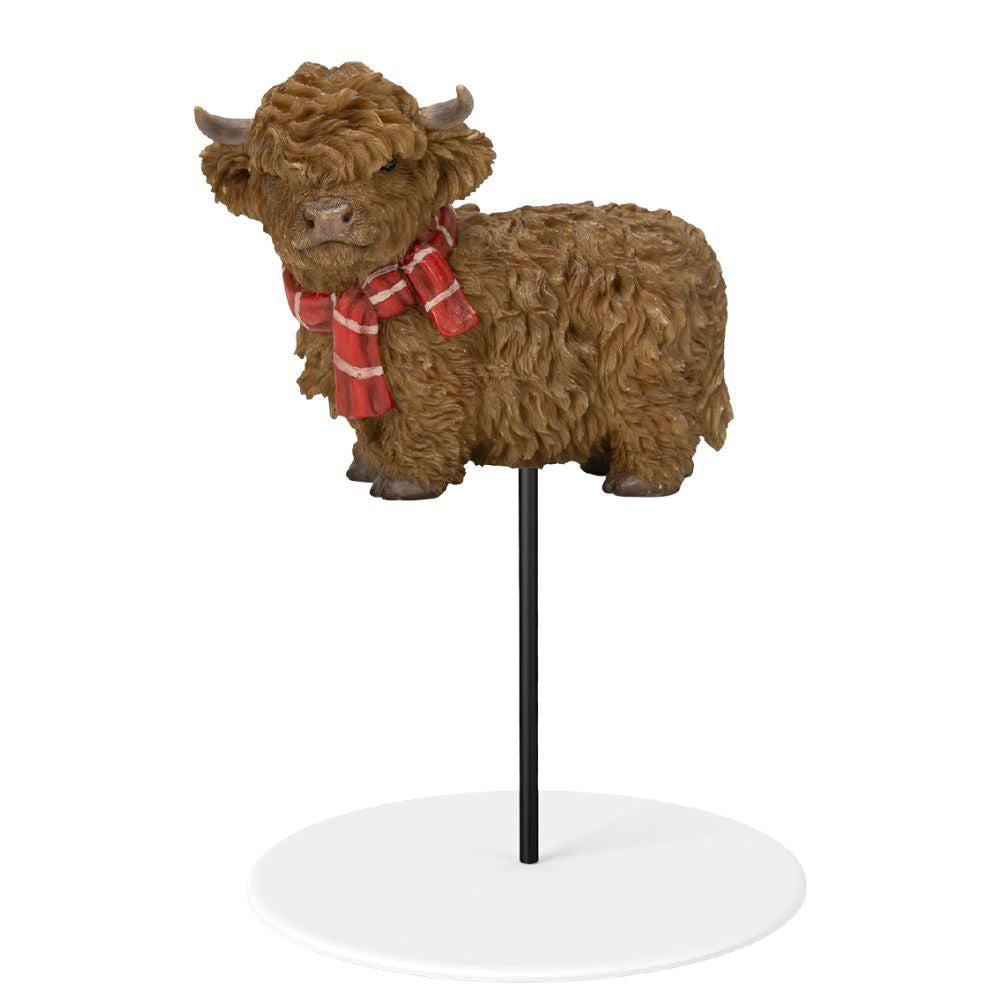 Vivid Arts Highland Cattle with Red Scarf Plant Pal