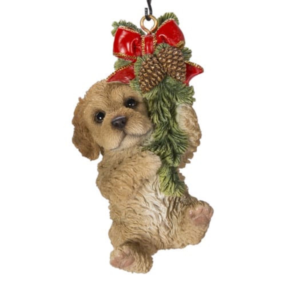 Vivid Arts Resin Hanging Brown Cockapoo Wreath Puppy Pet Pal