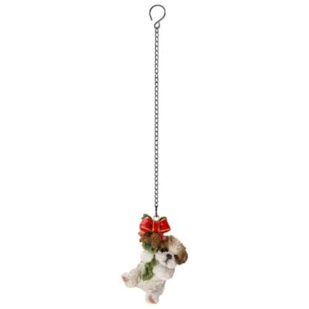 Vivid Arts Resin Hanging Brown Shih Tzu Wreath Puppy Pet Pal
