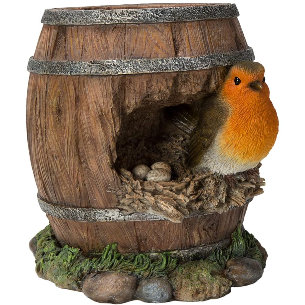 Vivid Arts Wall Hanging Robin Water Barrel with Nest