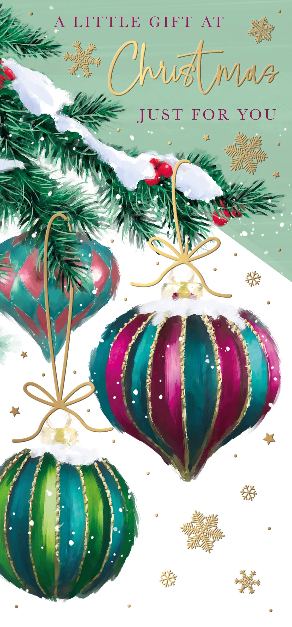 Woodmansterne Just for You Colourful Bauble Christmas Card