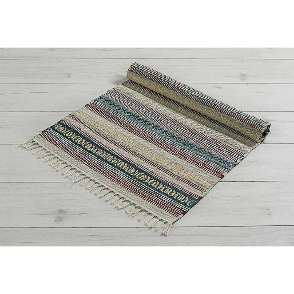 Walton & Co 130cm Woven Arran Rug Striped Pattern