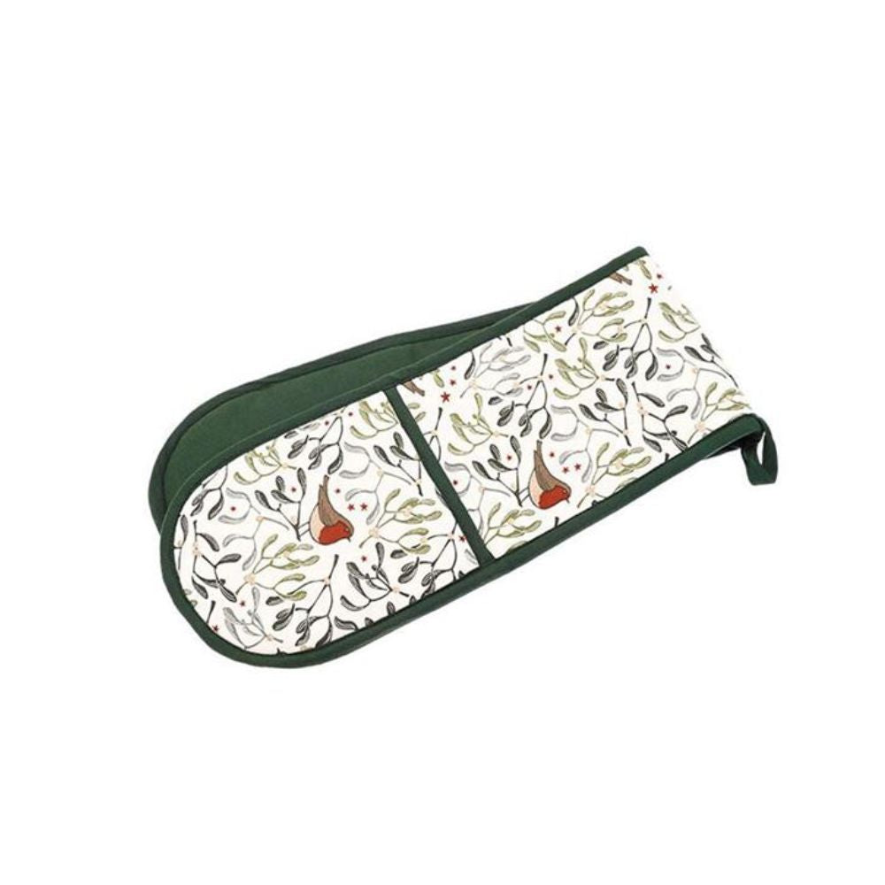 Walton & Co Robin & Mistletoe Double Oven Glove