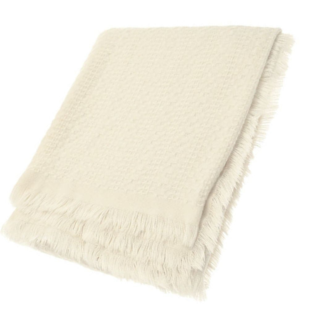 Walton & Co 127cm x 152cm Soft Weave Throw - Cream