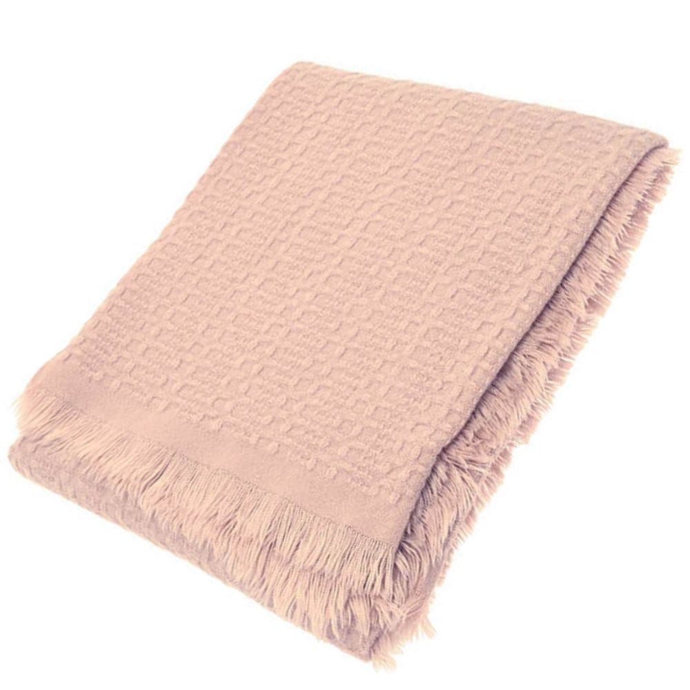 Walton & Co 127cm x 152cm Soft Weave Throw - Plaster