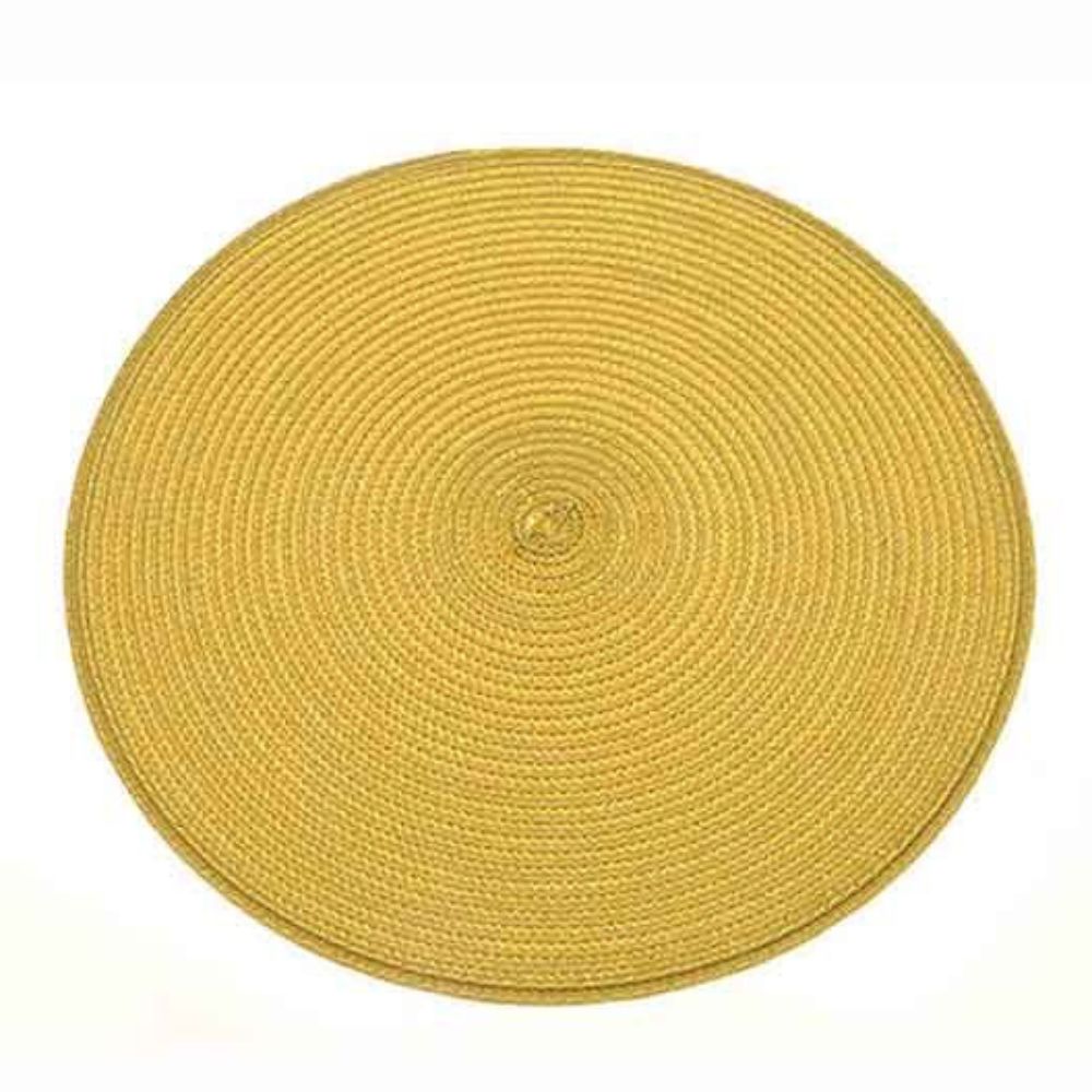 Walton & Co 35cm Circular Ribbed Placemat - Lemon