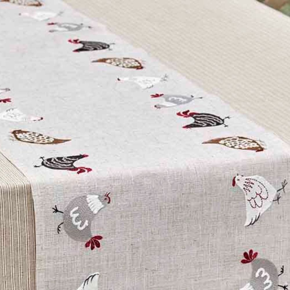 Walton & Co 35cm x 175cm Embroidered Hen Table Runner