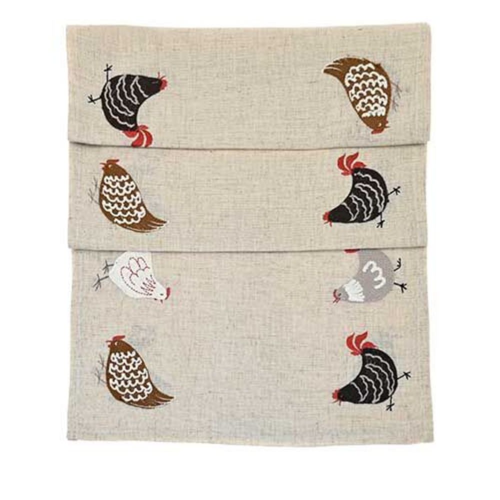 Walton & Co 35cm x 175cm Embroidered Hen Table Runner