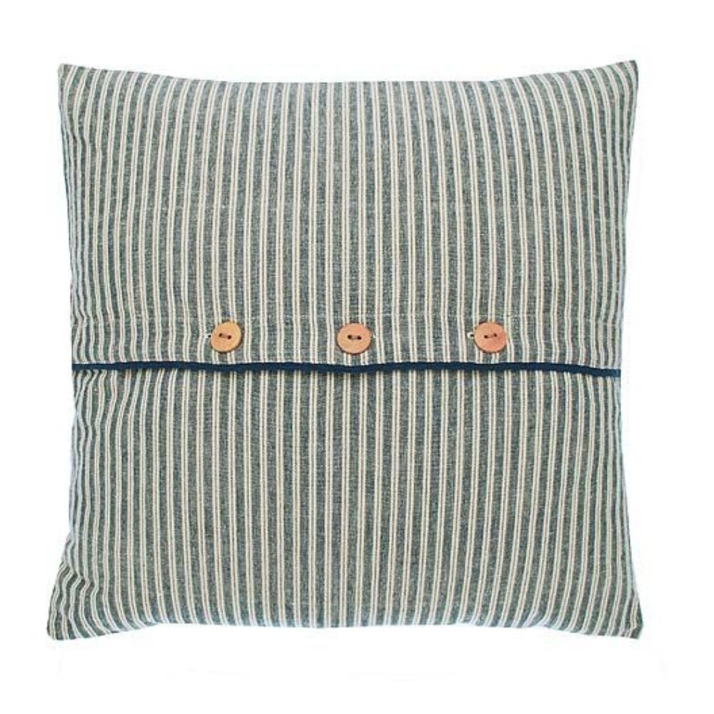 Walton & Co 43cm x 43cm Hampton Stripe Button Cushion