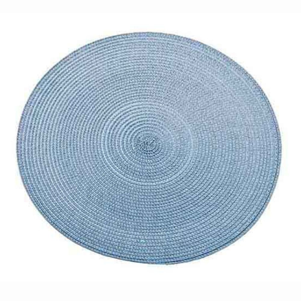 Walton & Co Circular Ribbed Placemat - Sky Blue