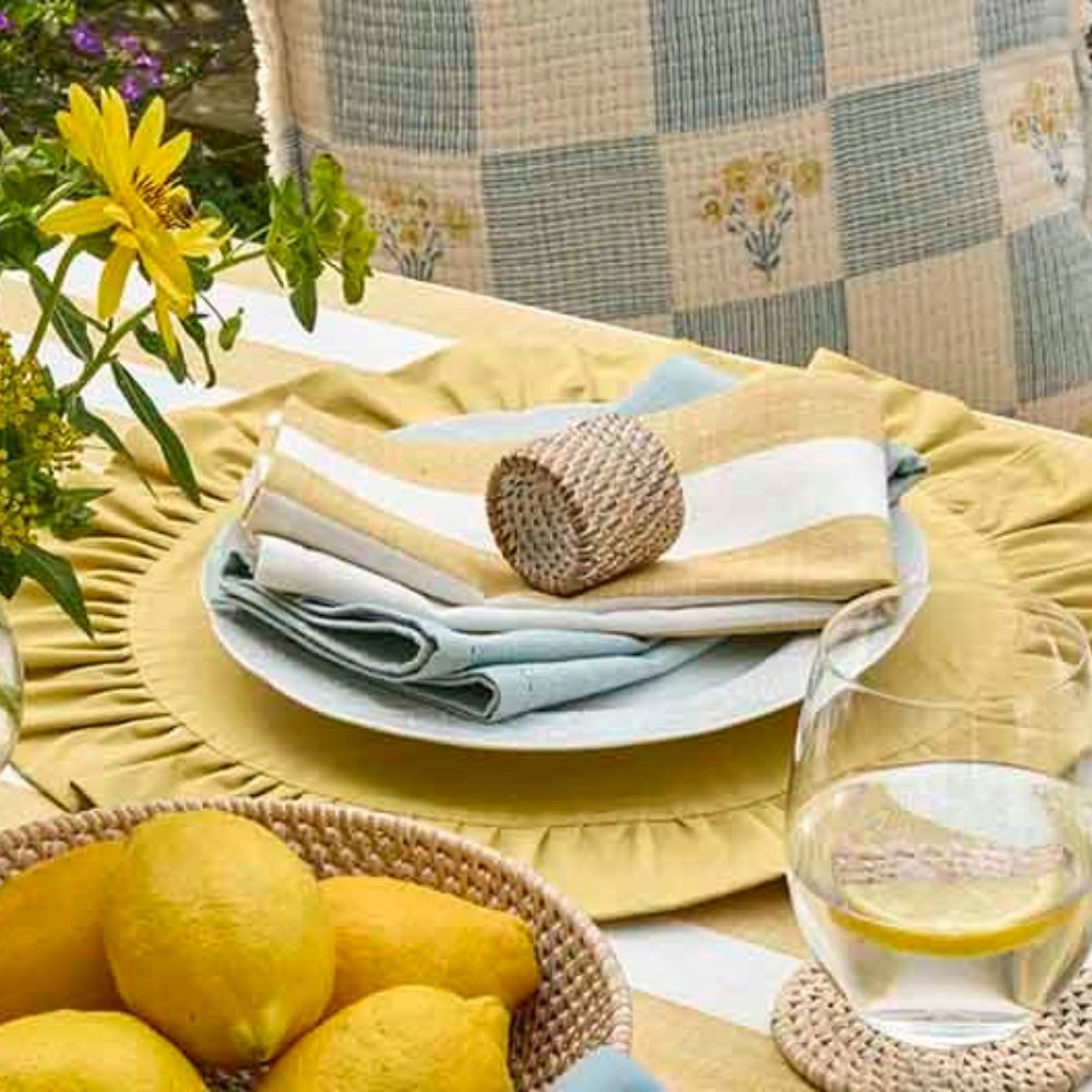 Walton & Co Circular Ruffle Edge Placemat - Butter