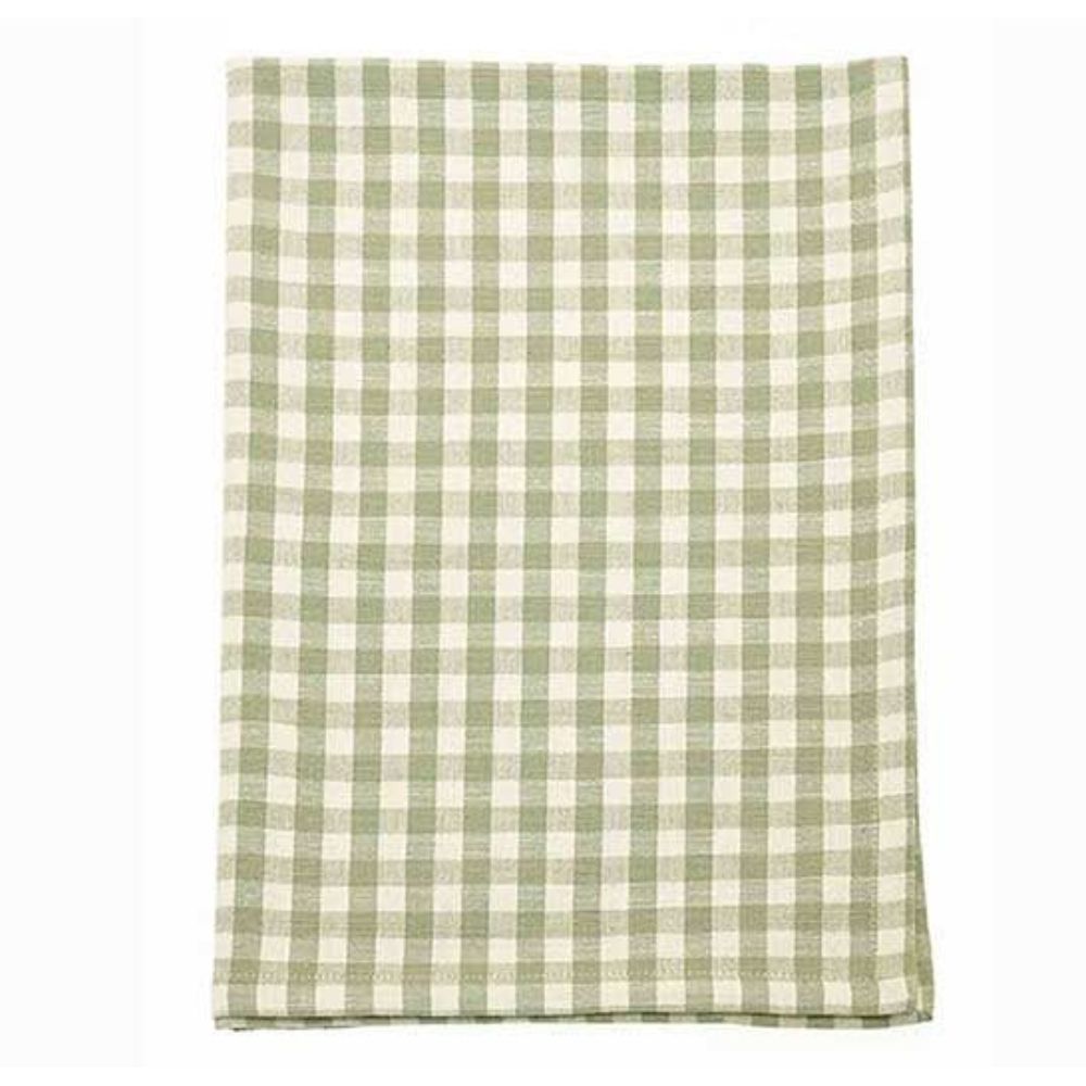 Walton & Co Pale Olive Gingham Tea Towel (Set of 2)