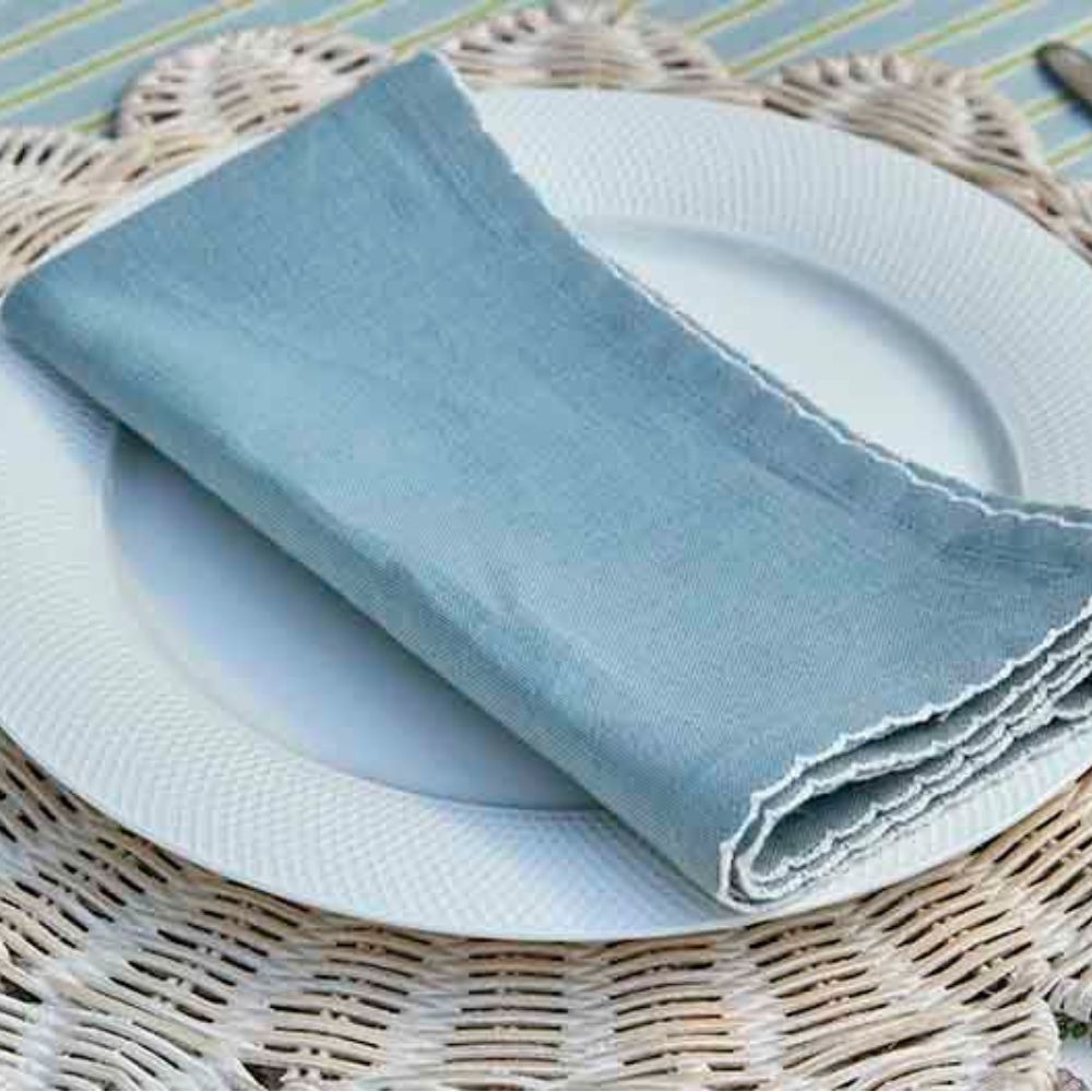 Walton & Co Scalloped Napkin (Set of 4) - Sky Blue