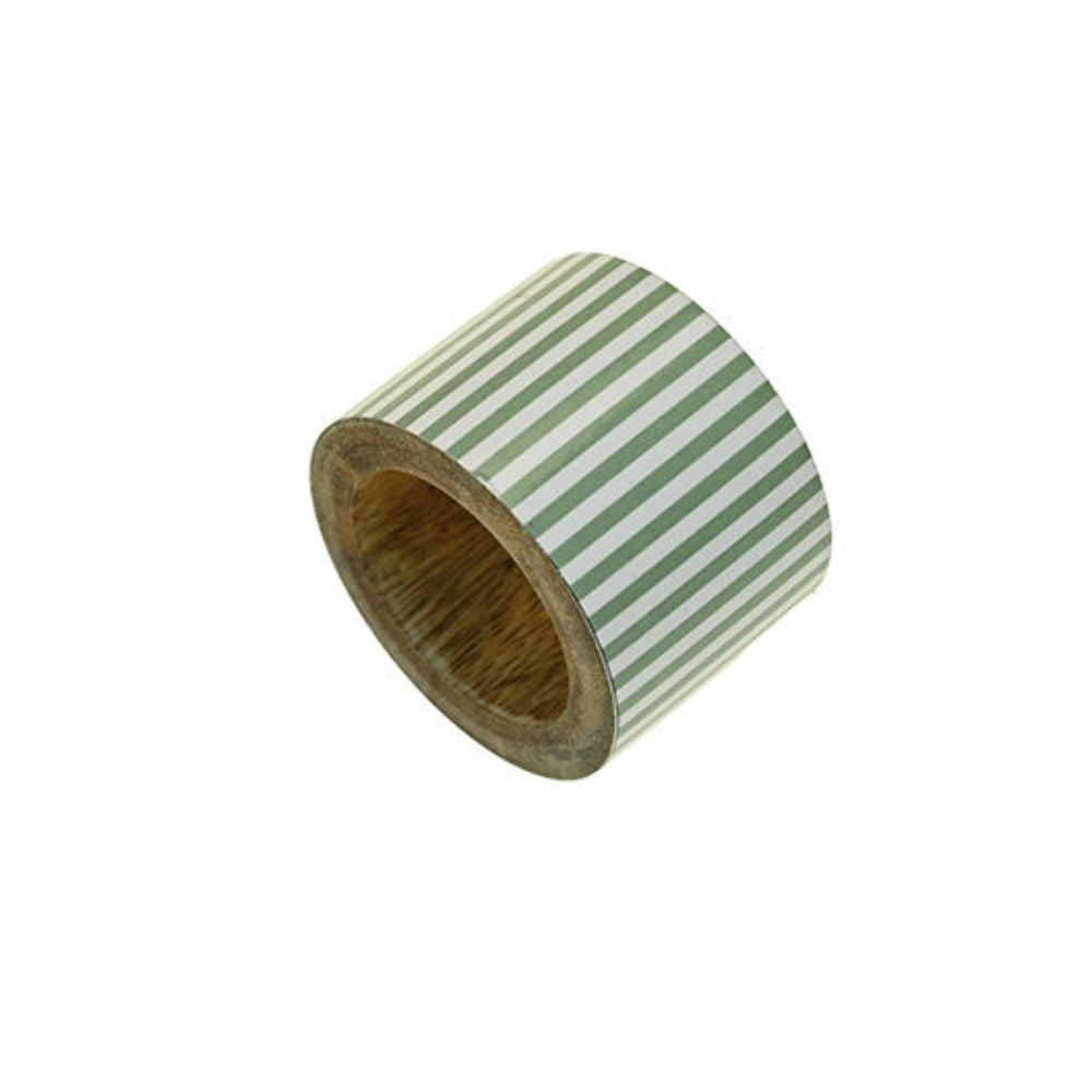 Walton & Co Striped Wooden Napkin Ring - Apple