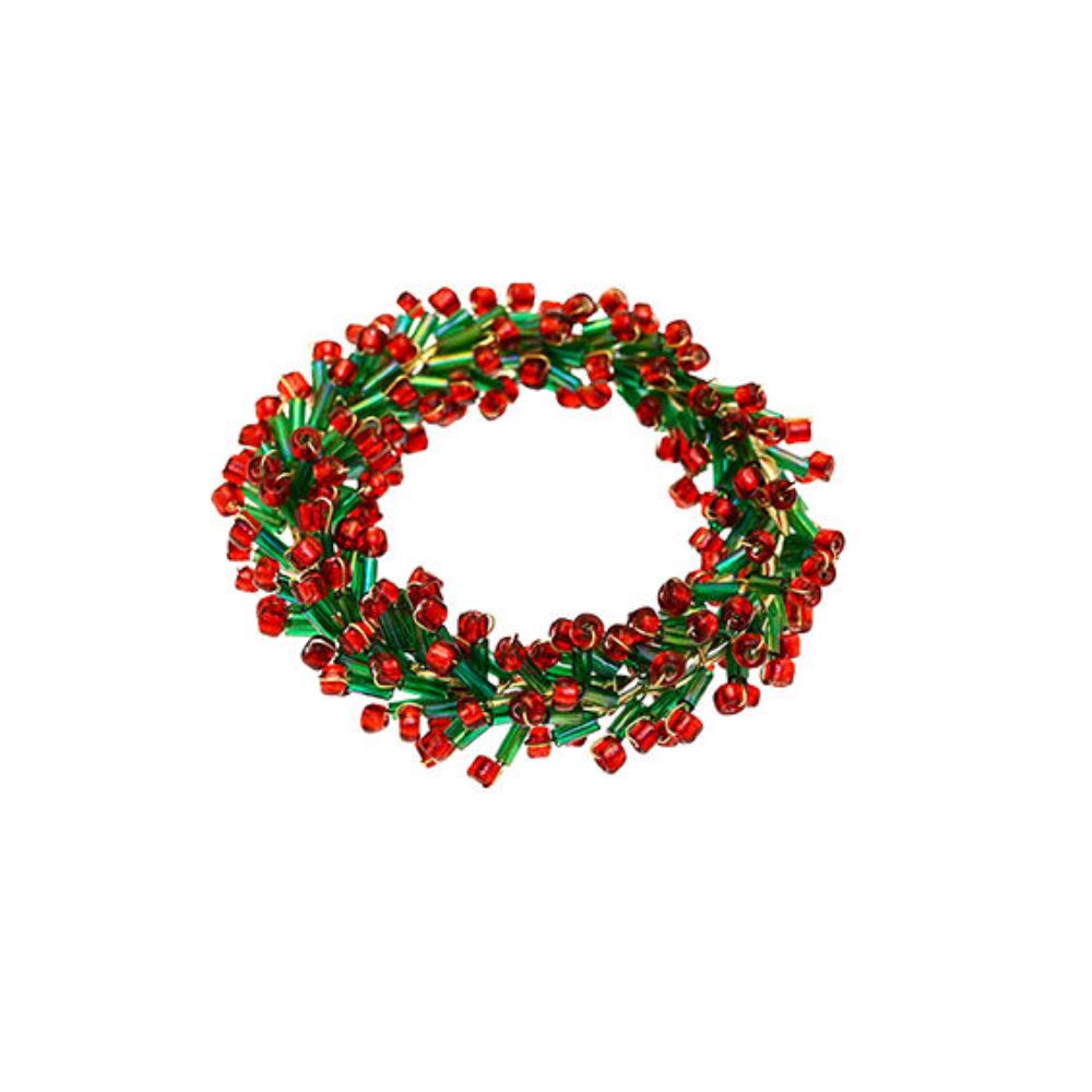 Walton & Co Beaded Holly Wreath Napkin Ring