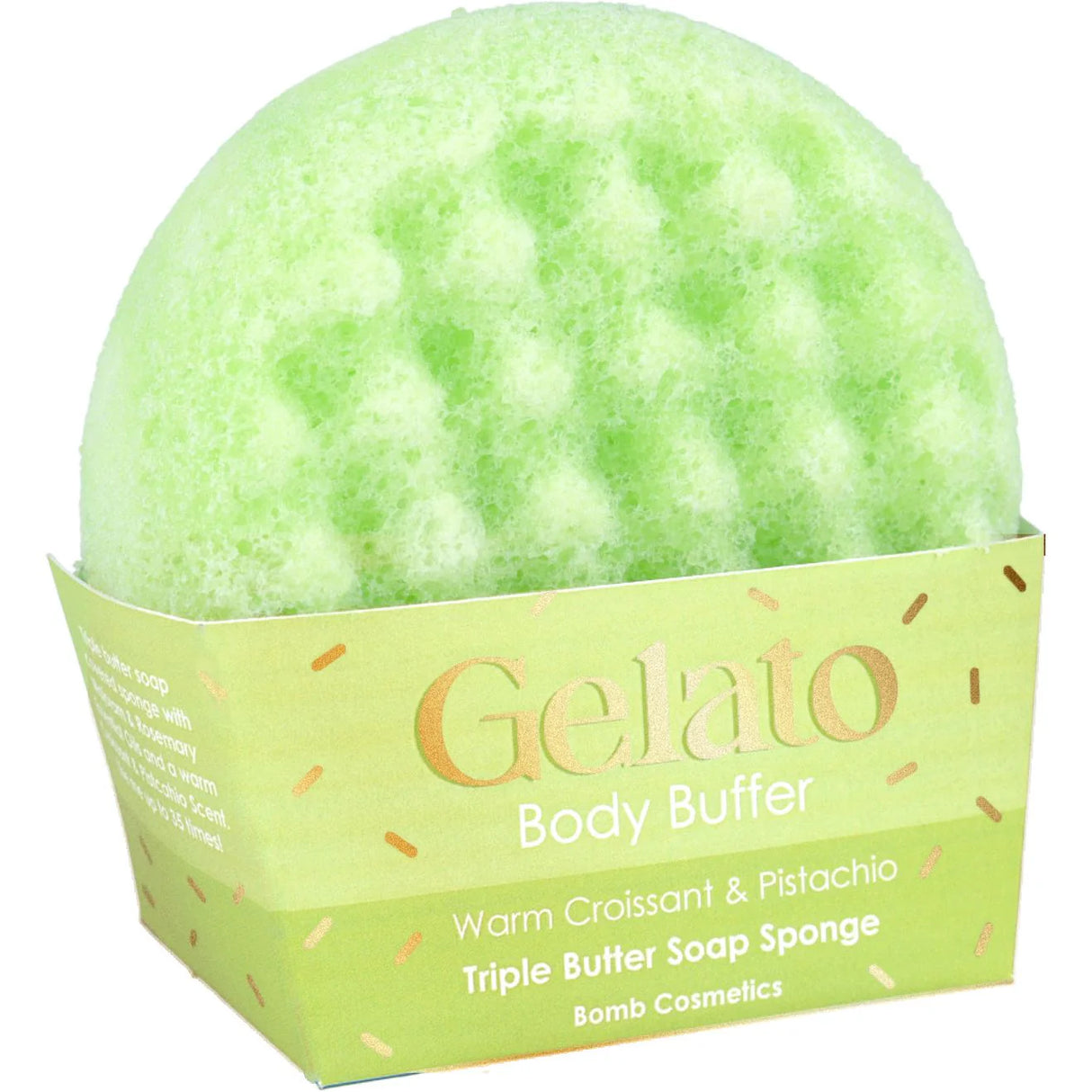 Bomb Cosmetics Warm Croissant & Pistachio Body Buffer Soap Sponge