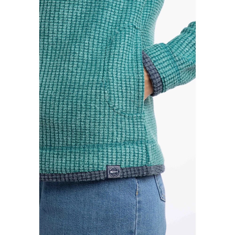 Weird Fish Ariana Full Zip Grid Fleece - Leaf Green