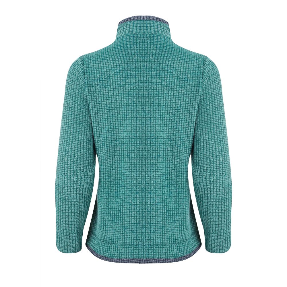 Weird Fish Ariana Full Zip Grid Fleece - Leaf Green