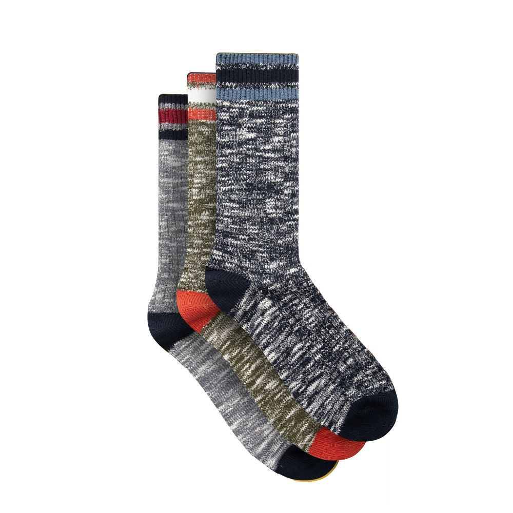 Weird Fish Fernvale Striped Boot Sock - Navy - 7/11