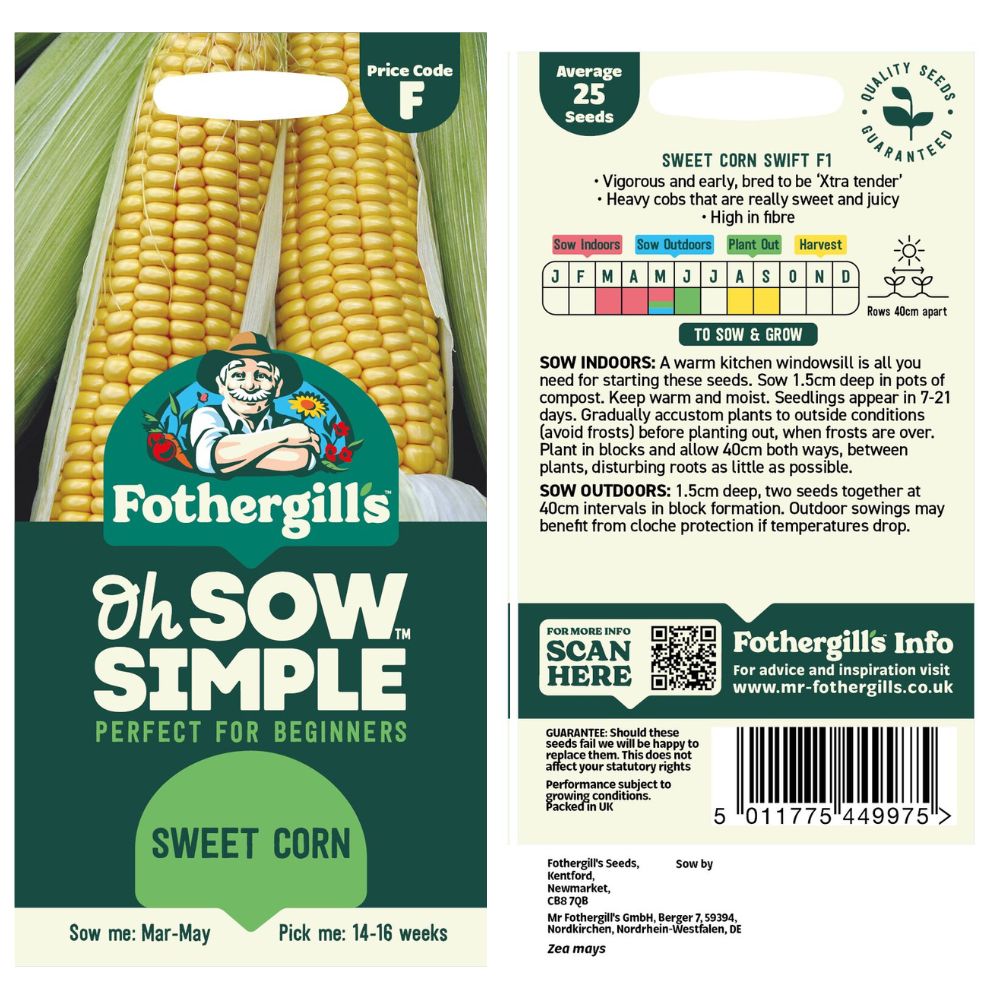 Fothergills Oh Sow Simple Sweet Corn