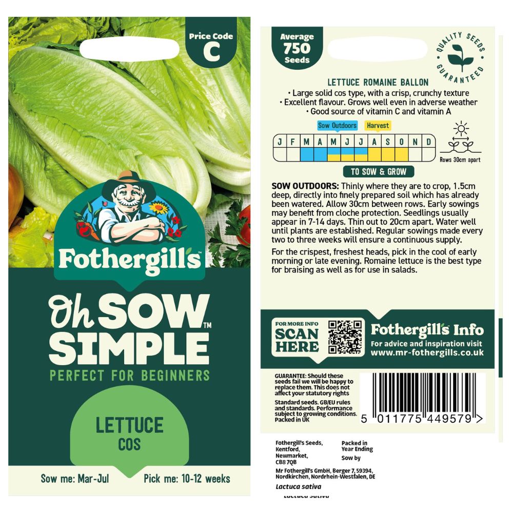 Fothergills Oh Sow Simple Cos Lettuce