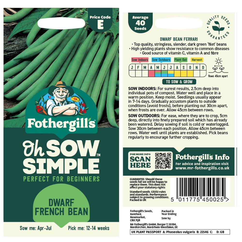 Fothergills Oh Sow Simple Dwarf French Bean