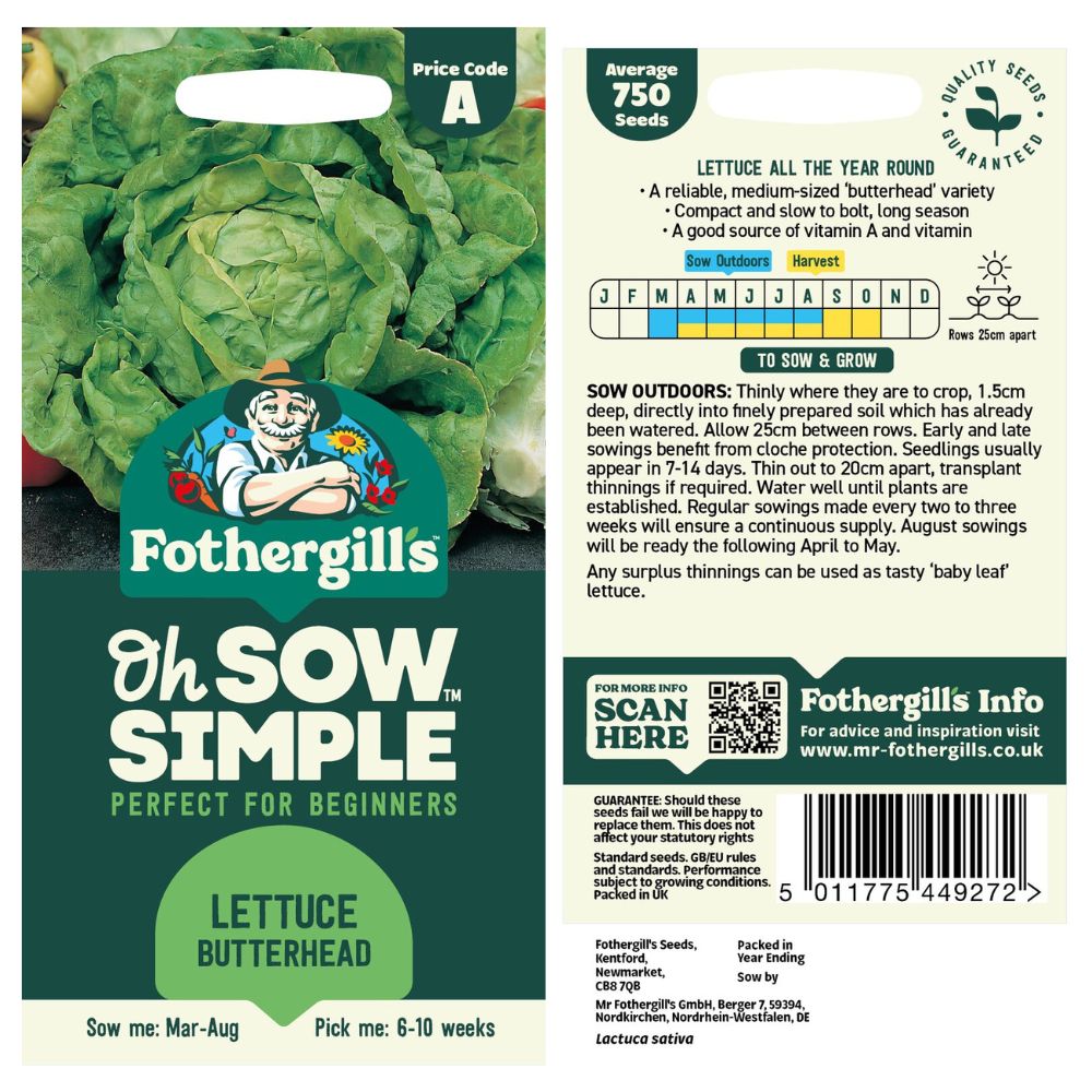 Fothergills Oh Sow Simple Butterhead Lettuce