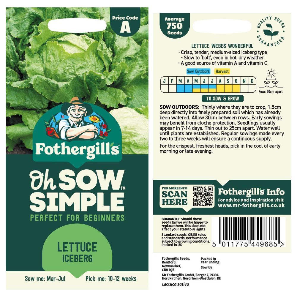 Fothergills Oh Sow Simple Iceburg Lettuce