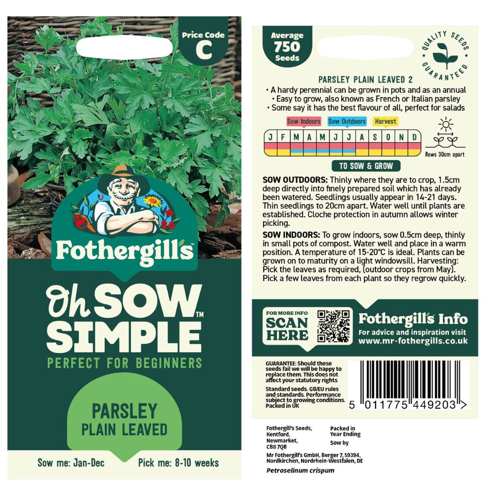 Fothergills Oh Sow Simple Plain Leaved Parsley