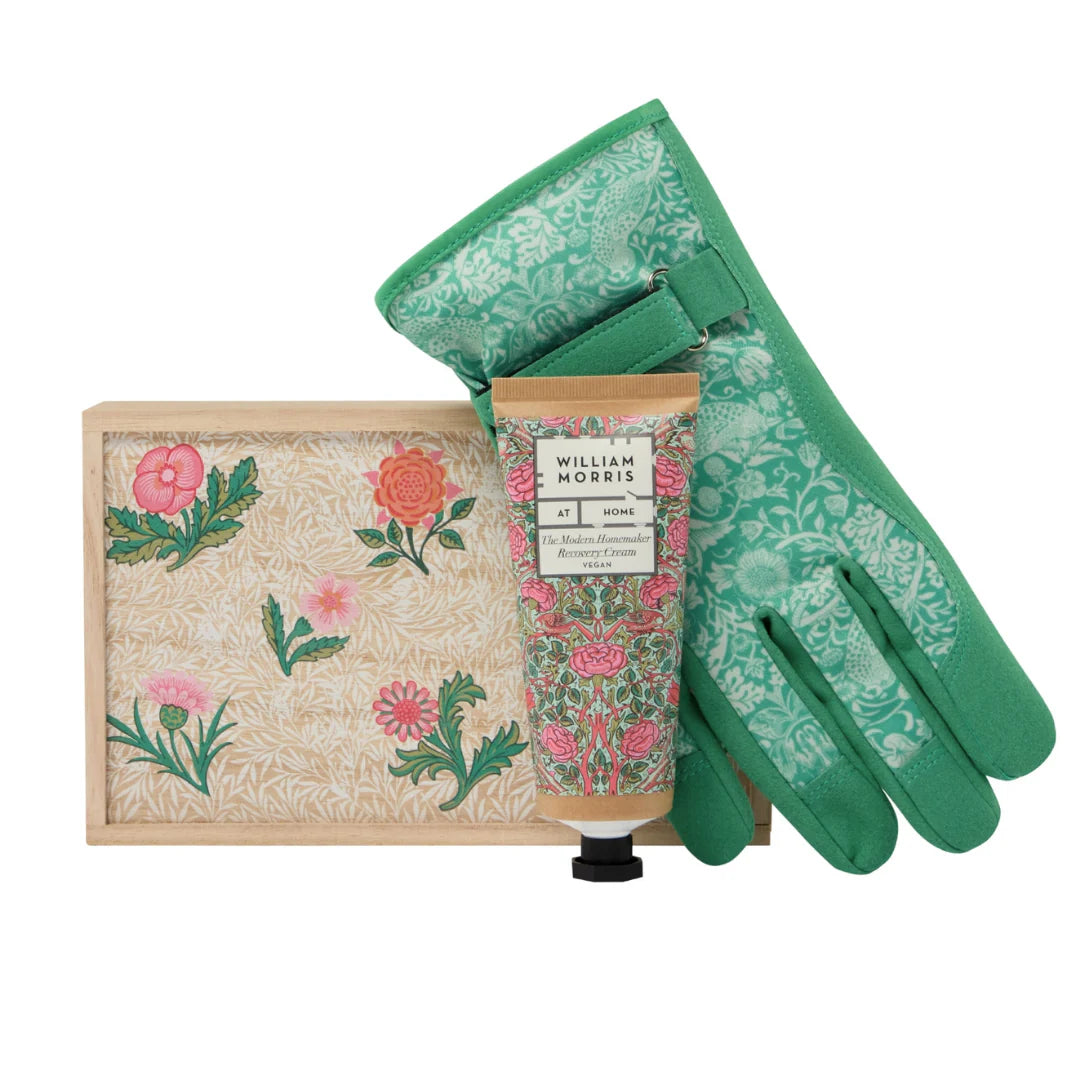 William Morris The Modern Homemaker Gloves & Hand Cream in Wooden Box - FG4927