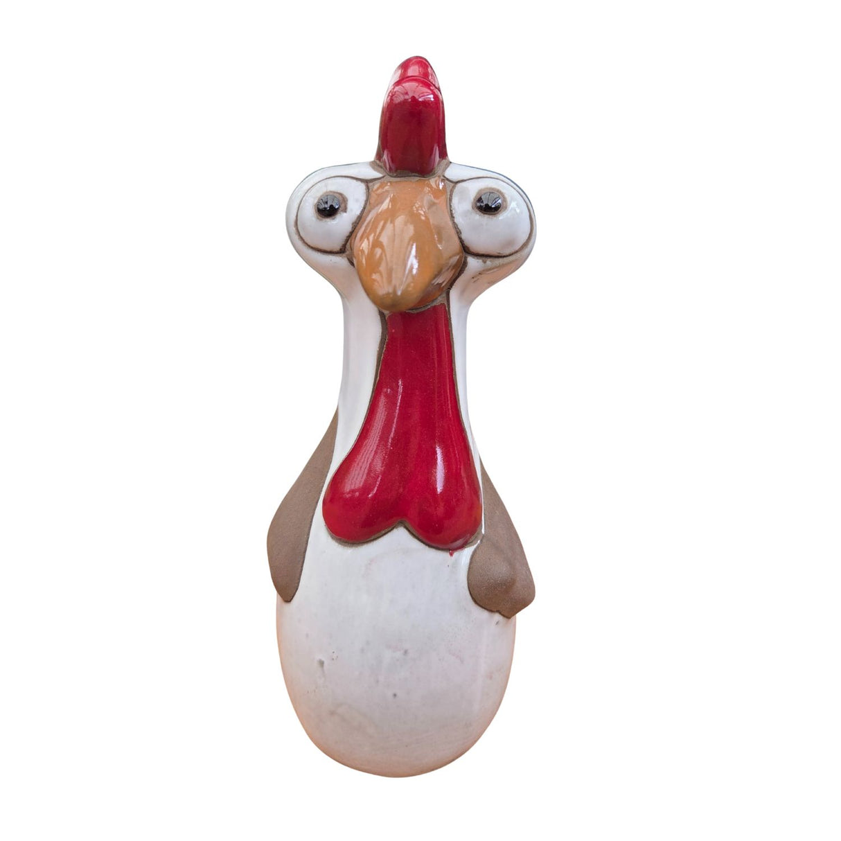 Woodlodge 20.5cm Glazed Chicken Garden Ornament - White