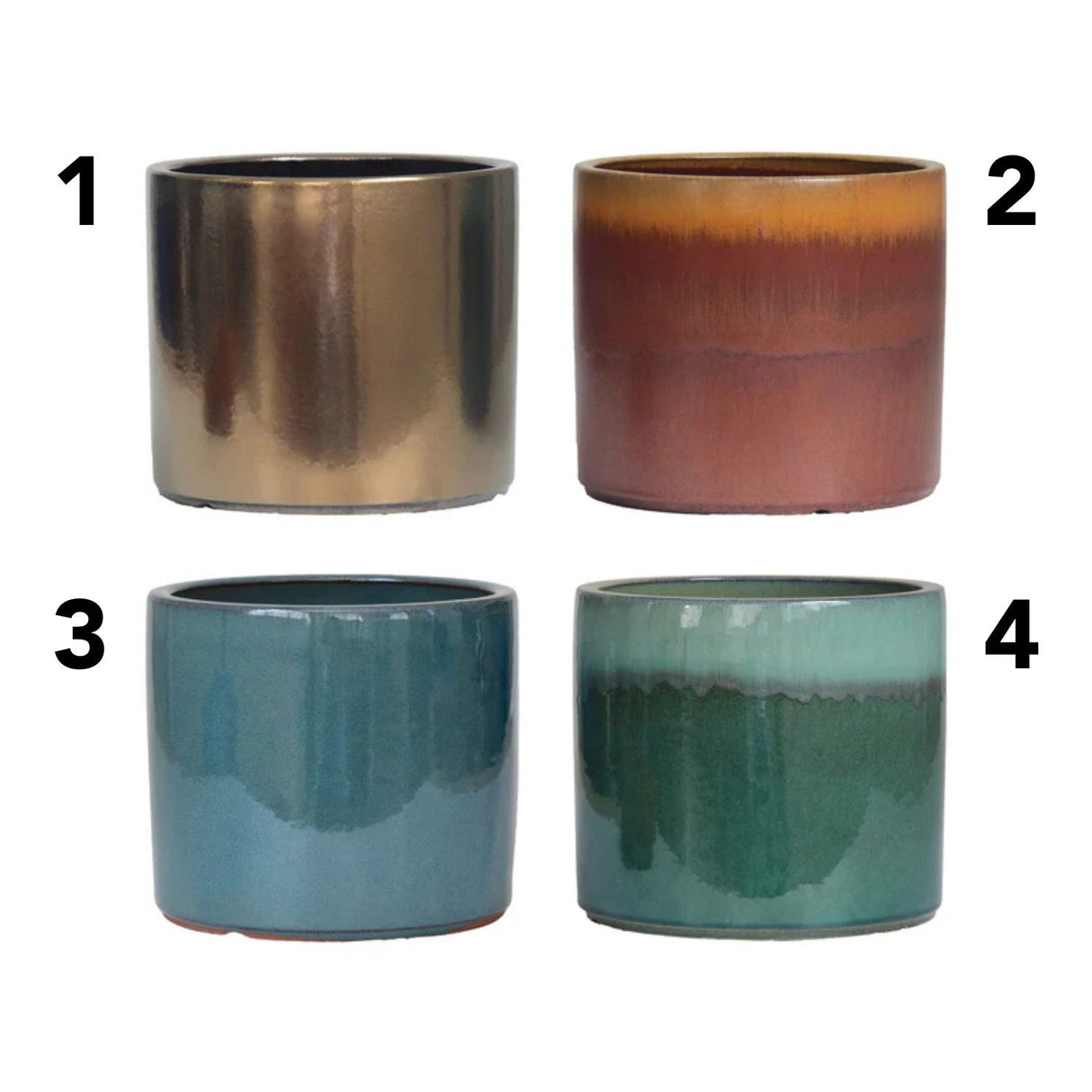 Woodlodge 31cm Bordeaux Glazed Cylinder Pot - (Choice of 4)