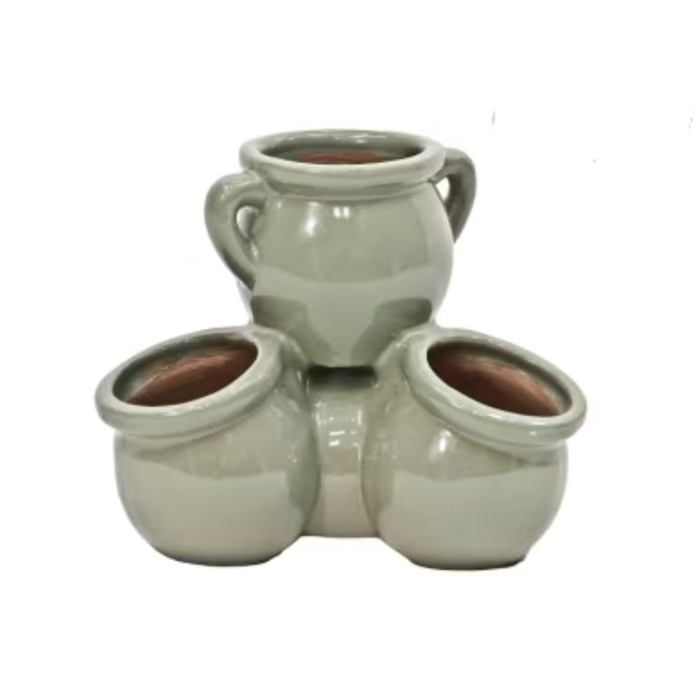 Woodlodge 32cm Glazed Herb Jar Pot - Mint Green