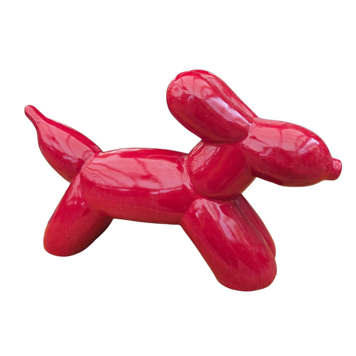 Woodlodge 39.5cm Glazed Balloon Dog Large Garden Ornament - Red