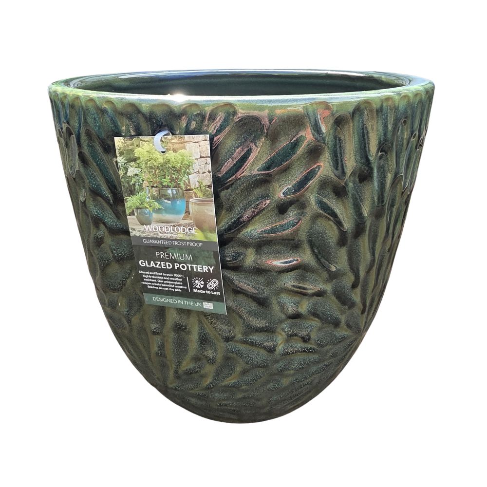 Woodlodge 38cm Alice 1 Glazed Pot - Dark Green