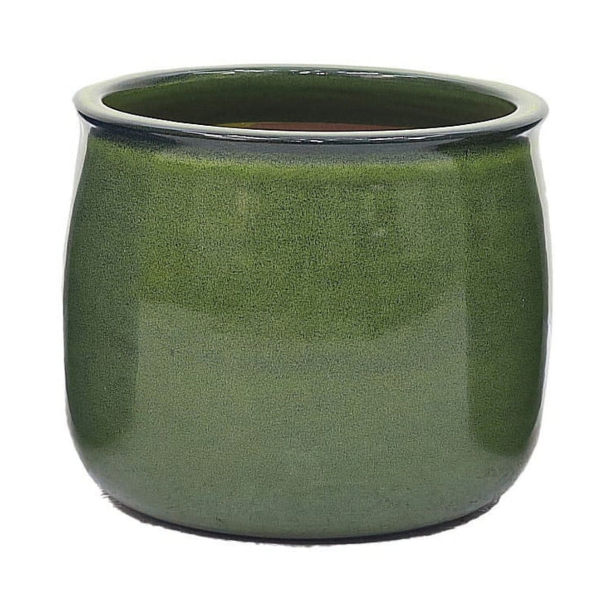Woodlodge 42cm Ariel Glazed Round Pot - Green