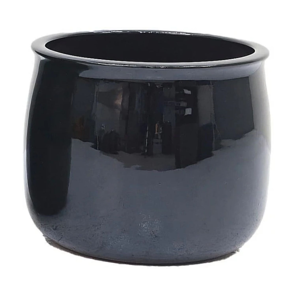 Woodlodge 51cm Ariel Glazed Round Pot - Black