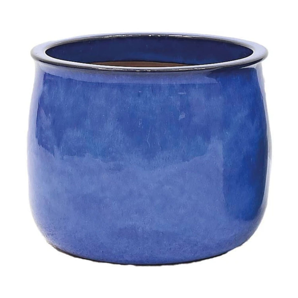 Woodlodge 51cm Ariel Glazed Round Pot - Blue