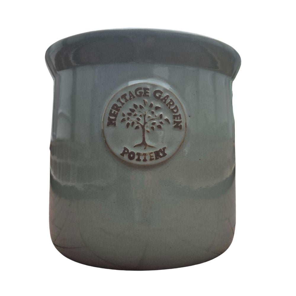 Woodlodge 25cm Edmond Heritage Glazed Lipped Garden Pot - Grey/Green